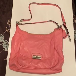 Pink Coach purse with long shoulder strap